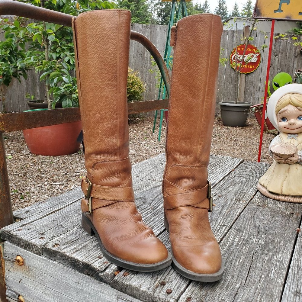 Enzo Angiolini Brown Leather Women's Sporty Boots